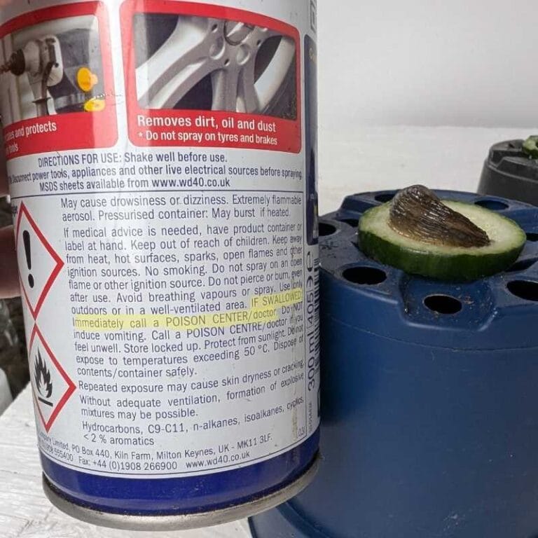 using WD40 on plant containers is potentially dangerous